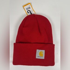 NEW Carhartt A18 Red Knit Cuffed Beanie Mens Hat One Size Knit Watch Cap NWT